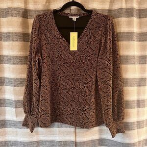 JohnPaulRichard‎ Bronze And Black Blouse Size Medium